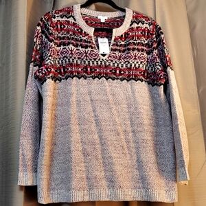 NWT J.Jill Fair Isle Style Sweater Size 3X